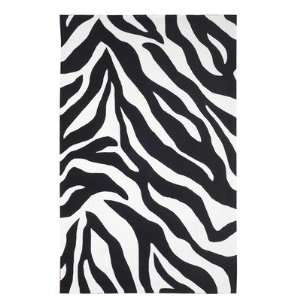  Kenya Zebra Black / White Contemporary Rug