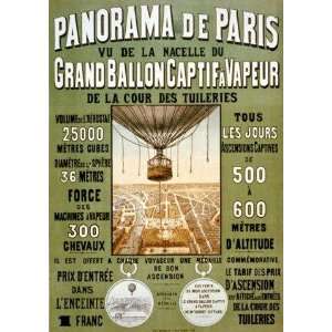 View of Paris From a Hot Air Balloon France French Europe 12 X 16 