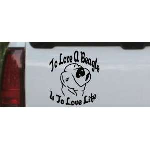 Black 12in X 13.0in    To Love A Beagle is To Love life Animals Car 