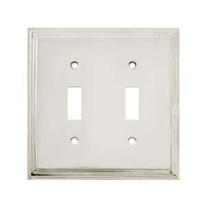  Mid Century Toggle Switch Plate   Double Gang in Polished 