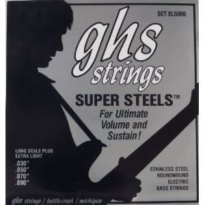 GHS Electric Bass 4 String Super Steels Roundwound 34   36 Scales 