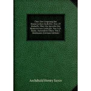   ?bers. Von I. Imelmann (German Edition) Archibald Henry Sayce Books
