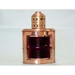  Copper Ship Lamp Large, Red (Port) with Oil Lamp 