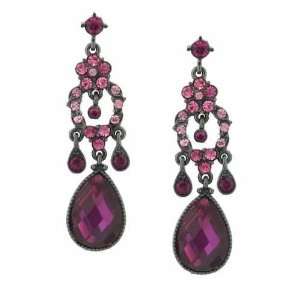  Mademoiselle Fuchsia Pink Jeweled Earrings 1928 Jewelry 