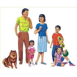  10 Pack LITTLE FOLKS VISUALS ASIAN FAMILY FLANNELBOARD SET 