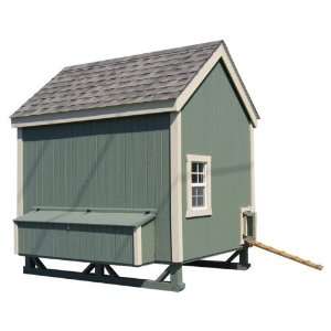   Cottage Unpainted Colonial Gable Chicken Coop   Large