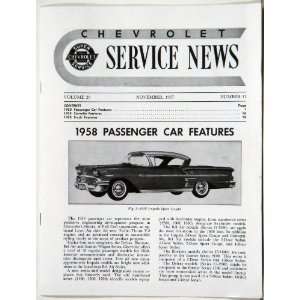  Chevy Service News, No. 11, Volume 16, 1957 Automotive
