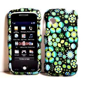 Green Diamond Wave on Black Rubberized Snap on Hard Protective Cover 