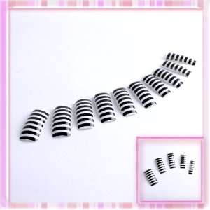   Close Zebra Stripe Acrylic False Nails Tips Chic One Bag B0036 Beauty