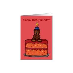  10th birthday girl bear on cake Card Toys & Games