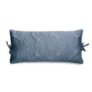   Chrysanthemum Floral Quilt Decorative Pillow, Navy, 11 Inch by 22 Inch