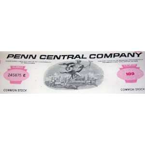  Largest Bankruptcy Ever Penn Central Stock,100 Shares 