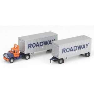  N RTR Mack R Tractor w/2 28 Trailers Roadway/Ex Toys 