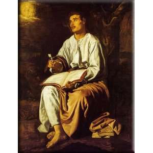Saint John at Patmos 12x16 Streched Canvas Art by Velazquez, Diego 