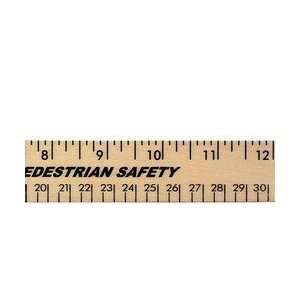  92512    12 Inch Clear Lacquer Wood Ruler