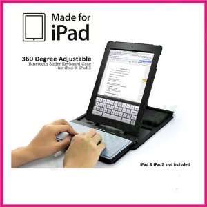  iPad 2 Bluetooth Keyboard 360 Swivel Rotate Case Black 