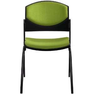  Eddy 4 Post Black Stack Side Chair with Upholstered Back 