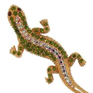  Lizard Hair Stick In Olivine with Gold Finish Jewelry
