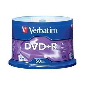  Verbatim 50PK DVD+R 16X 4.7GB BRANDEDSPINDLE (Memory 