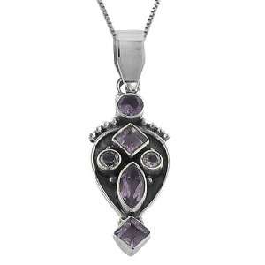  Eye Catching 1.65 Ct. Amethyst Pendant With 18 Inch Box 
