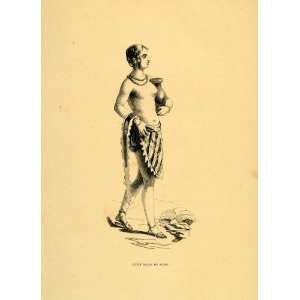  1844 Engraving Costume African Girl Young Woman Kano 