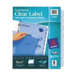  Index Maker Clear Label Punched Dividers, Blue 8 Tab 
