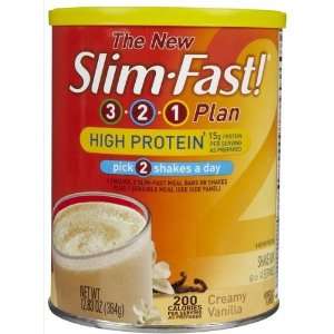  Slim Fast 3 2 1 High Protein Powder, Vanilla, 12.83 oz 