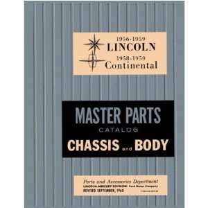  1956 1957 1958 1959 LINCOLN Parts Book List Guide 