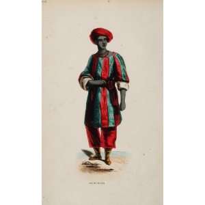   Turban African King Boussa Africa   Hand Colored Print