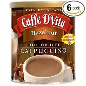 Caffe DVita Hazelnut Cappuccino, 1 Pound Cans (Pack of 6)  