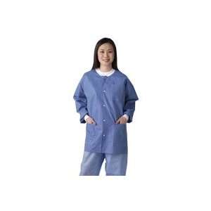 Antistatic latex free lab jackets with knit cuffs and collar, small 