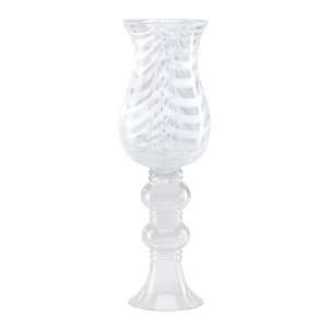  Lg White Swirl Peds Vase [Misc.]