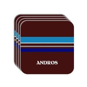 Personal Name Gift   ANDROS Set of 4 Mini Mousepad Coasters (blue 