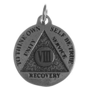 Alcoholics Anonymous Mini Medallion, 8 Year (VIII), 13/16 Wide 1 1/16 