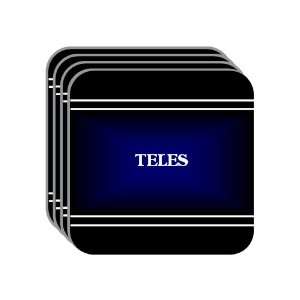 Personal Name Gift   TELES Set of 4 Mini Mousepad Coasters (black 