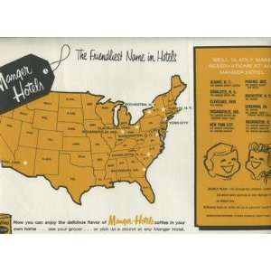    Manger Hotels Placemat United States Locations 
