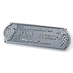  Personalized Wine Cellar Plaque (Pewter Silver)