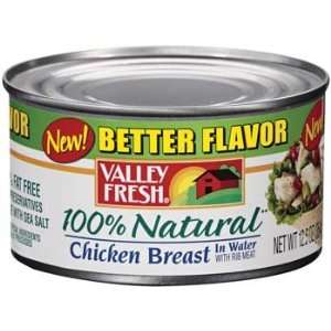 Valley Fresh 100% Natural Chicken Breast In Water 12.5 oz (Pack of 12 