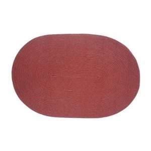  ITM SOBR 715 Solid Colored Barn Red Braided Rug Size Oval 