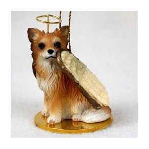  Longhaired Chihuahua (Tan and White) Angel Ornament