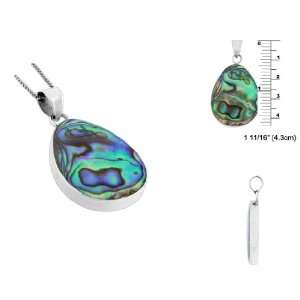  Sterling Silver Egg Shaped Pendant with Abalone Shell 