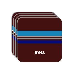 Personal Name Gift   JONA Set of 4 Mini Mousepad Coasters (blue 