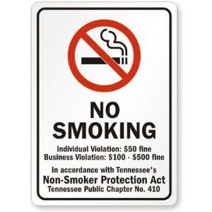  No Smoking Individual Violation $50 fine Business Violation 