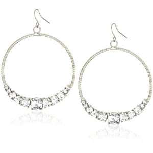  Leslie Danzis Silver Forward Facing Hoop Earrings Jewelry