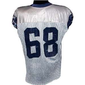  Doug Free #68 2008 Cowboys Game Used White Practice Jersey 