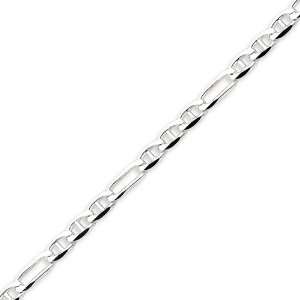  Sterling Silver 4.5mm Figaro Anchor Chain   24 Inch West 