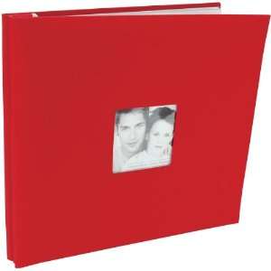  Fashion Fabric Postbound Album 12X12 Red
