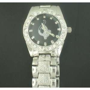    BABY PHAT SILVER BLACK FACE HIP HOP ICED OUT WATCH 