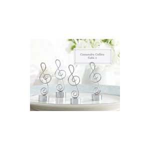 Love Songs Silver Finish Music Note Place Card/Photo Holder (Set of 