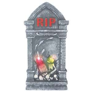  Light up Tombstone with Graveyard Scene Halloween 